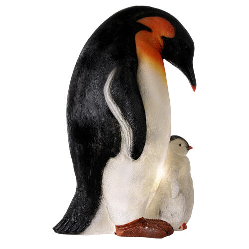Weihnachtsbeleuchtung Pinguin mit Baby und LED-Lichtern, 60x30x35 6