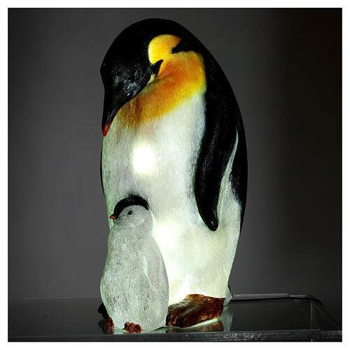 Lumière Noël pingouins maman avec petit 60x30x35 cm LED extérieur 1