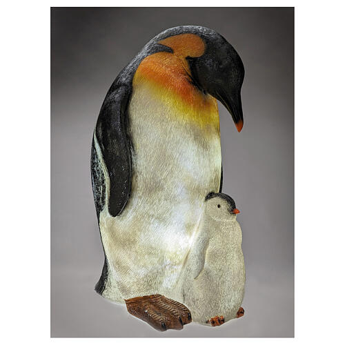 Pinguim mãe com filhote decoração luminosa de Natal LED para exterior, 60x27x36,5 cm 1