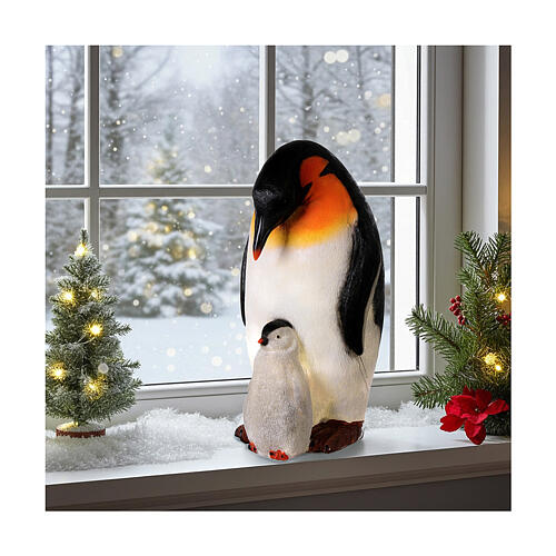 Pinguim mãe com filhote decoração luminosa de Natal LED para exterior, 60x27x36,5 cm 2