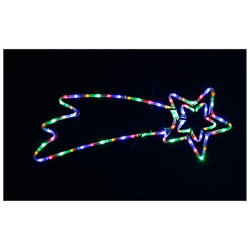 Comet with double star, LED tube, multicoloured, 30x80 cm, indoor/outdoor 4