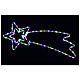 Comet with double star, LED tube, multicoloured, 30x80 cm, indoor/outdoor s1