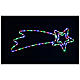 Comet with double star, LED tube, multicoloured, 30x80 cm, indoor/outdoor s4
