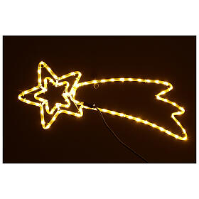 Comet with double star, LED tube, warm white, 30x80 cm, indoor/outdoor
