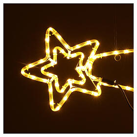 Comet with double star, LED tube, warm white, 30x80 cm, indoor/outdoor
