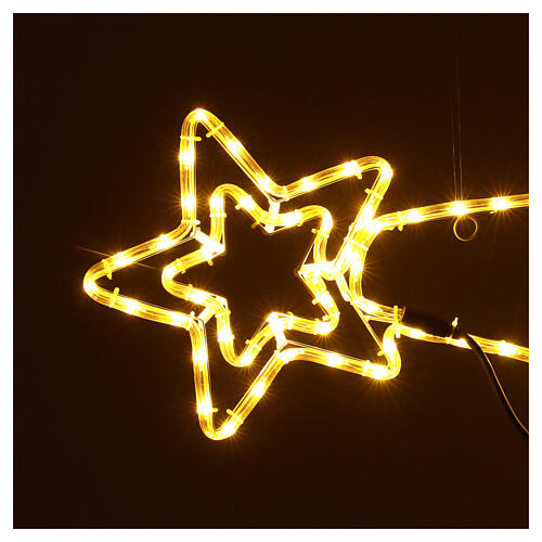 Comet with double star, LED tube, warm white, 30x80 cm, indoor/outdoor 2