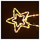 Comète double étoile tube LED blanc chaud 30x80 cm int/ext s2