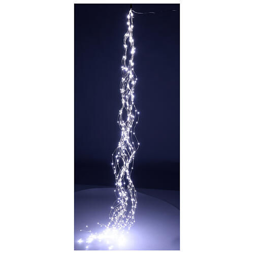 Cold white LED waterfall,700 lights, 2.5 m, indoor/outdoor 1