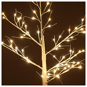 Árvore de Natal estilizada 150 cm 72 LEDs branco quente INT/EXT