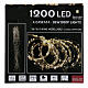 Warm white LED waterfall,1200 lights, 4 m, indoor/outdoor s4