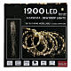 Cascata luminosa 4 m 1200 led bianco caldo trasformatore int est s4