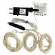 Cascata luminosa 4 m 1200 led bianco caldo trasformatore int est s7