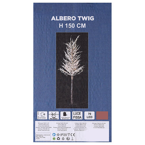 Árbol Twig 150 cm 70 led particulares blancos Navidad interior 5