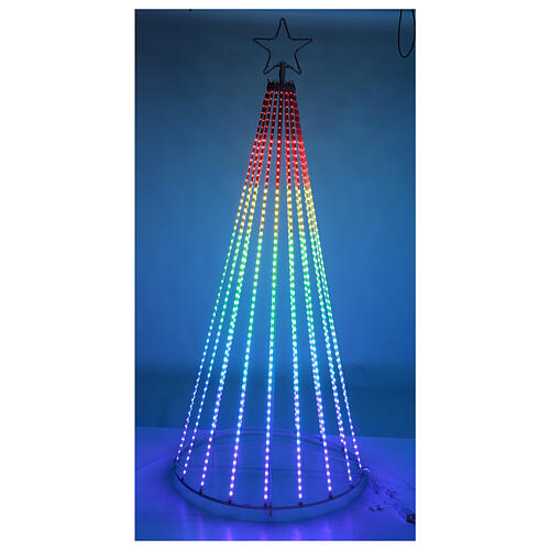 Árvore de Natal vídeo tapelight RGB 240 cm controle remoto 1036 LED int/ext 1