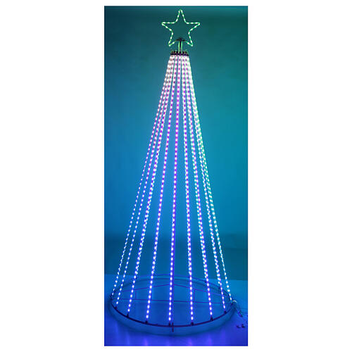 Árvore de Natal vídeo tapelight RGB 240 cm controle remoto 1036 LED int/ext 10