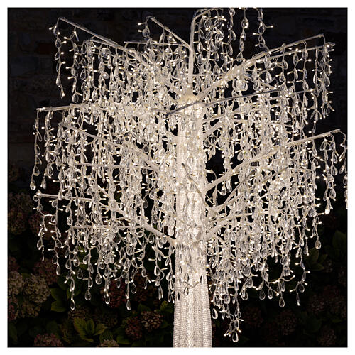 Tree illuminated by warm white LED lights, 240 cm, outdoor 5