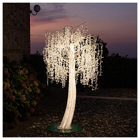 Árvore luminosa decoração para exterior luz LED branca quente 240 cm.