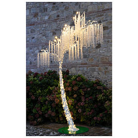 Albero luminoso ad arco LED bianco chiaro h 260 cm esterno
