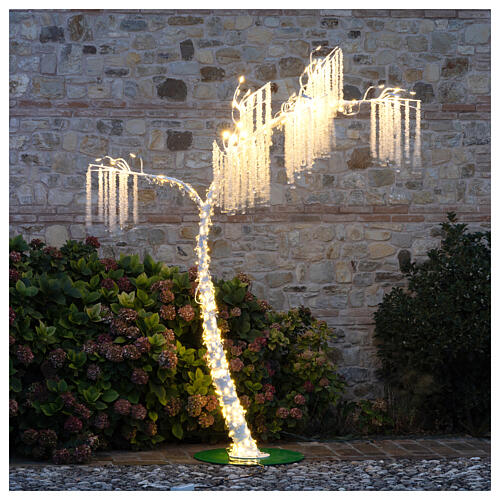 LED light tree, arc-shaped, pale white, h 260 cm, outdoor 1