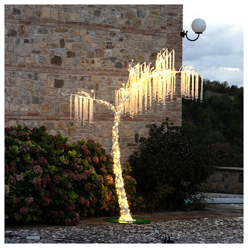 LED light tree, arc-shaped, pale white, h 260 cm, outdoor 7