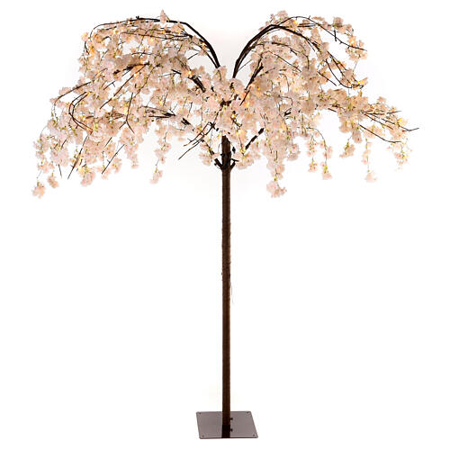 Albero illuminato fiorito rosa 288 LED 250x180x180 cm esterno 4