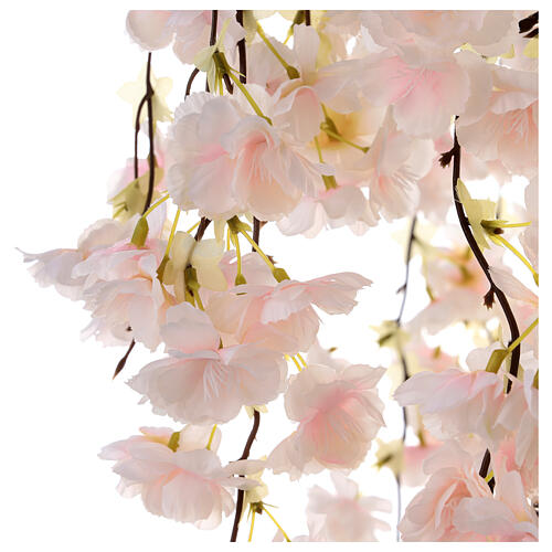 Albero illuminato fiorito rosa 66 LED 120x80x80 cm esterno 2