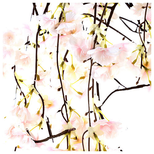 Albero illuminato fiorito rosa 66 LED 120x80x80 cm esterno 5