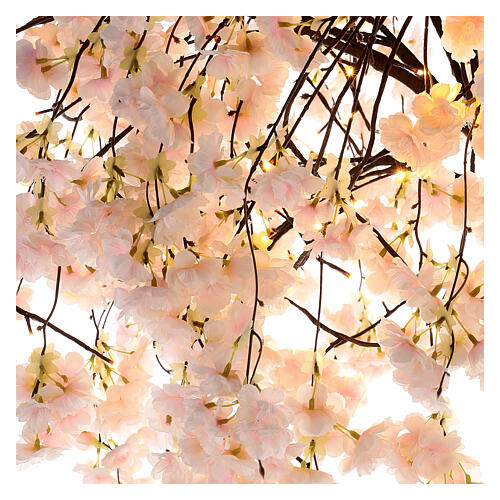 Albero illuminato fiorito rosa 144 LED 210x120x120 cm esterno 2