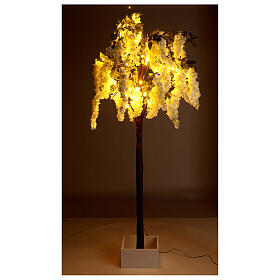 Árvore luminosa com flores brancas 96 LED 200x90x90 cm interior