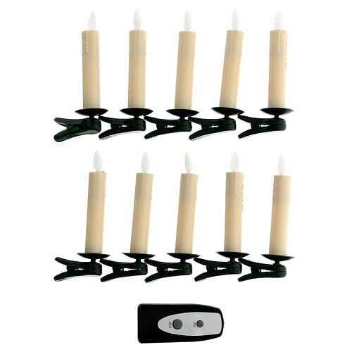 LED Christmas tree candles with remote control set 10 4