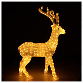 Warm white reindeer light, 370 LEDs, indoor, h 135 cm