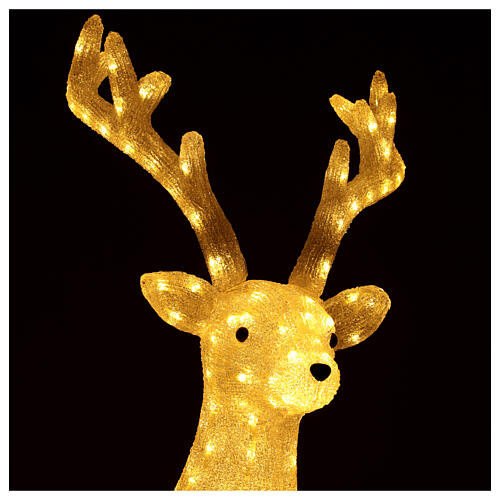Warm white reindeer light, 370 LEDs, indoor, h 135 cm 2
