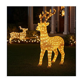 Luce renna bianco caldo 370 LED interno H 135 cm