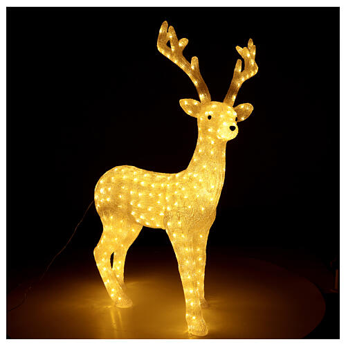Luce renna bianco caldo 370 LED interno H 135 cm 4