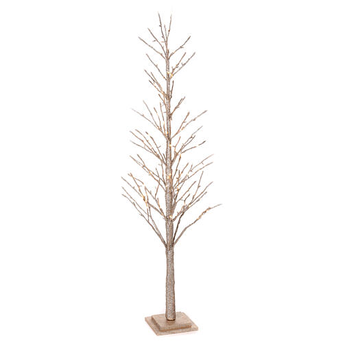 Árbol luminoso H 150 cm 186 LED purpurina champaña interior 5