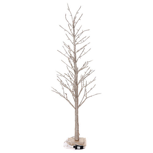 Árbol luminoso H 150 cm 186 LED purpurina champaña interior 7