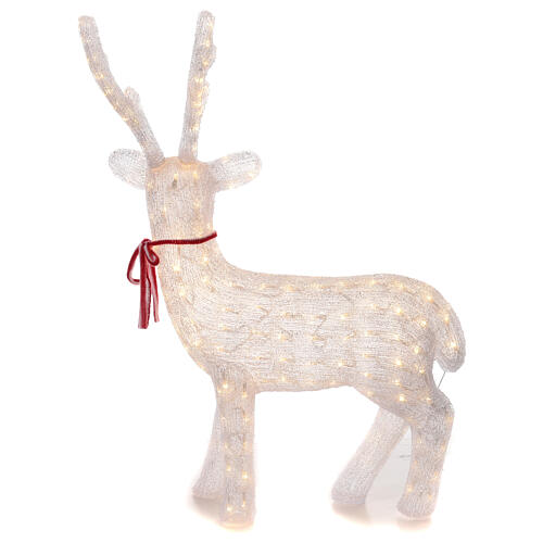 LED reindeer with collar, 200 warm white lights, indoor, h 100 cm 7