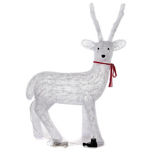 LED Reindeer with collar in warm white 200 LEDs indoor H 100 cm 8