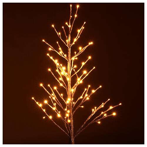 Arbre lumineux h 120 cm 114 LEDs paillettes couleur champagne pour intérieur 4