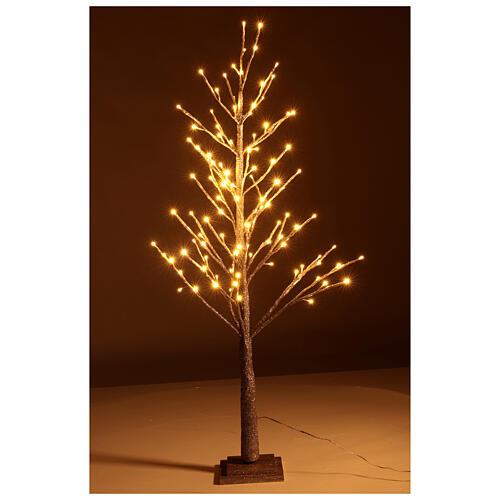 LED lighted birch tree H 120 cm 114 LED glitter champagne color 1