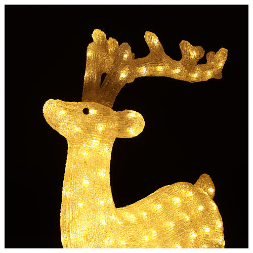 Renifer świecący, światło białe ciepłe, 160 światełek LED, do wnętrz, wys. 75 cm 2