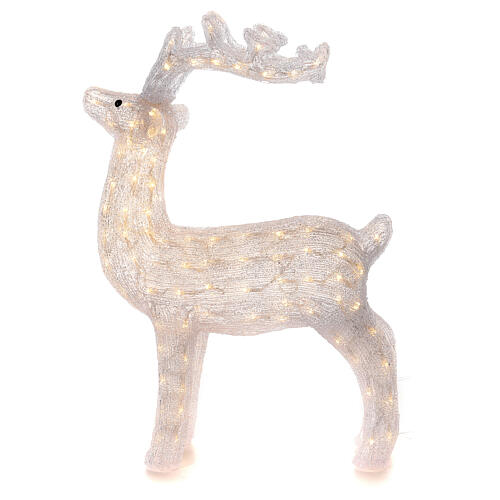 Renifer świecący, światło białe ciepłe, 160 światełek LED, do wnętrz, wys. 75 cm 3