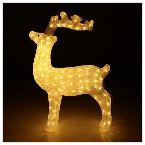 Renifer świecący, światło białe ciepłe, 160 światełek LED, do wnętrz, wys. 75 cm 7