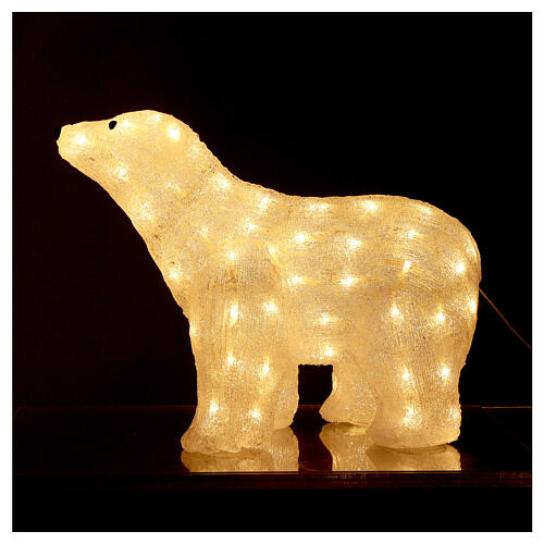 Orso luminoso in piedi bianco caldo 80 LED 40x50x20 cm