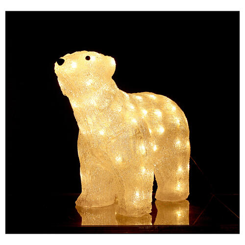 Urso luminoso de pé 80 LED branco quente 40x50x20 cm 5