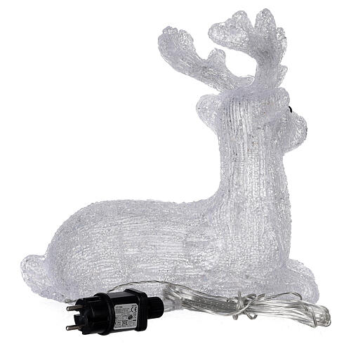 Luminous reindeer, lying down, 50 cold white LED 7