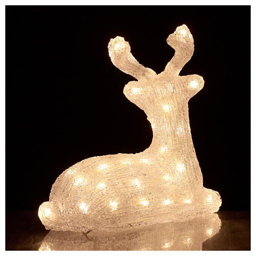 Decoração luminosa rena deitada 50 LED branco frio 5