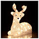Decoração luminosa rena deitada 50 LED branco frio s3