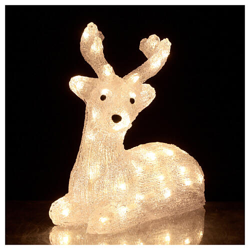 Lying LED reindeer with 50 cold white lights 3