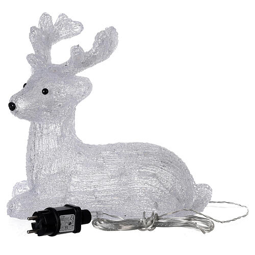 Lying LED reindeer with 50 cold white lights 6